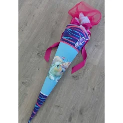 Clearance Delfin Mermaid Schultüte, Step by Step, Zuckertüte 70cm Stoff, Stickereien, Name inklusive Kinder Schultüten