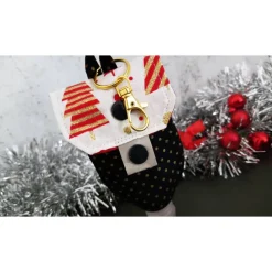 Desinfektionsmittel Anhänger / Handgeltasche mit Karabiner PUNKTE Weihnachtsbaum | RÄUBERKIND Weihnachtsaccessoires
