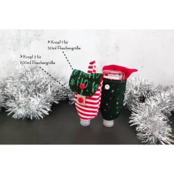 Outlet Desinfektionsmittel Anhänger / Handgeltasche mit Karabiner TANNENBÄUME - Eine Tasche für 2 Flaschengrößen | RÄUBERKIND Weihnachtsaccessoires