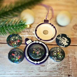 3D-gedruckter Weihnachtsbaumanhänger für Buttons 25 mm – 3D gedruckter Weihnachtsbaumanhänger - für Buttons Weihnachtsdeko
