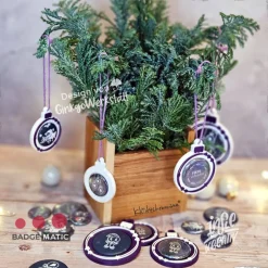 3D-gedruckter Weihnachtsbaumanhänger für Buttons 25 mm – 3D gedruckter Weihnachtsbaumanhänger - für Buttons Weihnachtsdeko