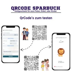 Sale Digitale Spardose | Personalisiertes Geldgeschenk | QrCode Bild | Motiv Löwe Geldgeschenke