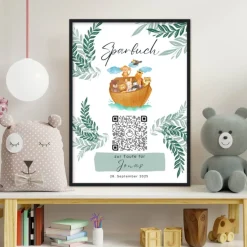 Digitale Spardose | Personalisiertes Geldgeschenk | QrCode Bild | Motiv Teddy Geldgeschenke