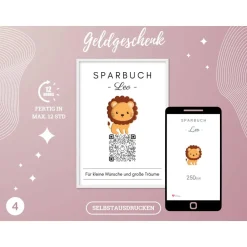 Discount Digitales QrCode Sparbuch | Personalisiertes Geldgeschenk | Download | Verschiedene Motive Geldgeschenke