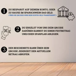 Clearance Digitales Sparbuch | Personalisiertes Geldgeschenk | QrCode Bild auf Leinwand 20x30cm | Motiv Löwe Geldgeschenke