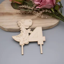 Best Dino Cake Topper – Zahlen 3,4,5,6 wählbar – Geburtstagstorte Dekoration – Kindergeburtstag Dinosaurier Motiv Tortendekoration