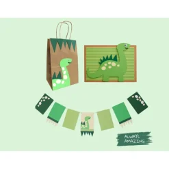 Clearance Dino Kindergeburtstag Bastelbox | Dino Girlande | Dino Deko Geburtstag | Dino Einladungskarten Kinder Einladungskarten