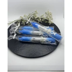 Kommunionkerzen|Martinas Bastelei Dip Dye Kerze zur Kommunion | Blau
