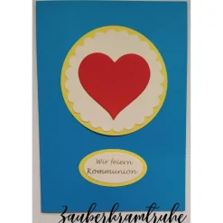 Einladungskarten|Zauberkramtruhe DIY Einladung zur Kommunion 10 Karten Herz Auge zum selber basteln