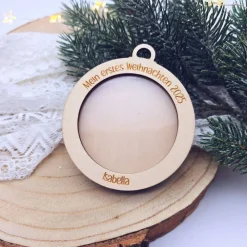 Clearance DIY Geschenk Weihnachten | Bastelset Holzanhänger mit Handabdruck – Erstes Weihnachten Geschenk für Kinder & Familie Geschenkeanhänger