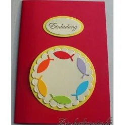 DIY-Einladungen Regenbogenfische für Konfirmation, Taufe oder Kommunion Einladungskarten
