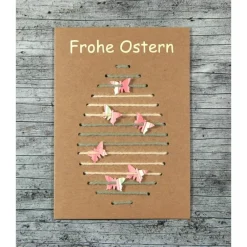 Discount 3D-Klappkarte **STICKEi** von mit Kuvert Grußkarte Ostergrüße Osterkarte Ostern Kraftpapier Osterkarten