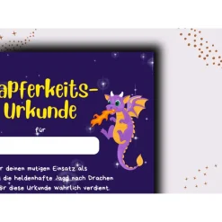 Discount Drachen und Ritter Kindergeburtstags-Urkunde - Digitale PDF-Datei - Gastgeschenke Kindergeburtstag Gastgeschenke