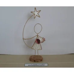 Geldgeschenke|Buchfaltkunst Seidl Drahtfigur mit Stern, für Geldgeschenk, z.B. für Weihnachten, Geburtstag etc., Höhe: ca. 20 cm