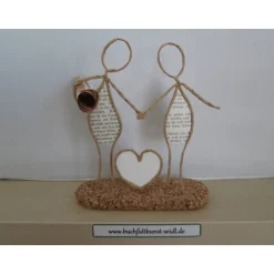Outlet Drahtfigur "schwules Paar mit Herz" als Geldgeschenk, z.B. zur Hochzeit, personalisierbar mit Wunschtext, ca. 15 cm hoch Geldgeschenke