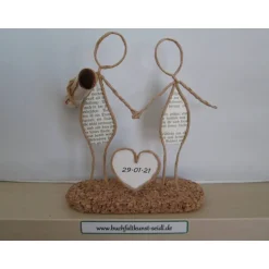 Outlet Drahtfigur "schwules Paar mit Herz" als Geldgeschenk, z.B. zur Hochzeit, personalisierbar mit Wunschtext, ca. 15 cm hoch Geldgeschenke