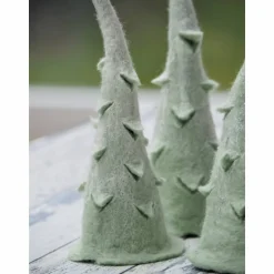 Weihnachtsdeko|Chrijou Drei kleine Filz Tannenbäume aus dem Naturmaterial Wolle in Handarbeit gefilzt; Produkt #479415