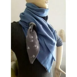 Hot Dreiecktuch  / Musselin Double Gauze / blau schwarz grau/ Schaltuch / Halstuch/ Wickelschal/ Loop / Musselintuch Accessoires