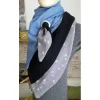 Dreiecktuch  / Musselin Double Gauze / blau schwarz grau/ Schaltuch / Halstuch/ Wickelschal/ Loop / Musselintuch Accessoires