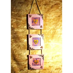 Clearance Dreiteiliger Bilderrahmen HERZERLTRIO ROSA Valentinsgeschenk Muttertagsgeschenk Hängedeko Geburtstagsgeschenk Herzen Valentinstagsgeschenke