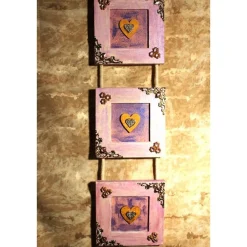 Clearance Dreiteiliger Bilderrahmen HERZERLTRIO ROSA Valentinsgeschenk Muttertagsgeschenk Hängedeko Geburtstagsgeschenk Herzen Valentinstagsgeschenke