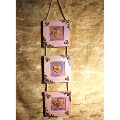 Clearance Dreiteiliger Bilderrahmen HERZERLTRIO ROSA Valentinsgeschenk Muttertagsgeschenk Hängedeko Geburtstagsgeschenk Herzen Valentinstagsgeschenke