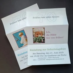 Einladungskarten|NETTE Drucksache witzige Einladung Geburtstag "Früher war alles besser" mit individuellem Foto und Text