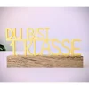 Outlet „DU BIST 1. KLASSE“ Aufsteller aus dem 3D-Druck mit Eichenholz-Sockel – Deko zur Einschulung oder Geschenk Kinder Einschulung