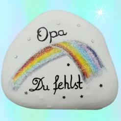DU FEHLST Regenbogen - Ein einzigartiger, individueller Trauerstein Gedenksteine