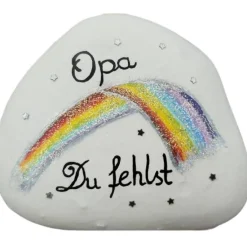 DU FEHLST Regenbogen - Ein einzigartiger, individueller Trauerstein Gedenksteine