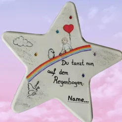 Clearance Du tanzt jetzt auf dem Regenbogen - Einzigartiger Stern als liebevolle Erinnerung Gedenksteine