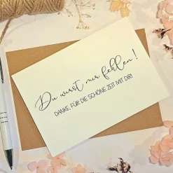 Clearance Du wirst fehlen Dankeskarte zum Abschied – Persönliche Karte für Ruhestand, Jobwechsel & Umzug – A6 Klappkarte mit Kraftpapier Umschlag Geschenke