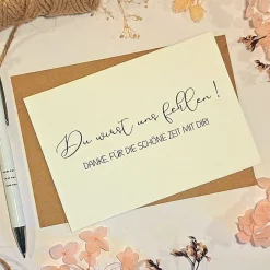 Clearance Du wirst fehlen Dankeskarte zum Abschied – Persönliche Karte für Ruhestand, Jobwechsel & Umzug – A6 Klappkarte mit Kraftpapier Umschlag Geschenke