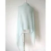 Brautstolen & -Boleros|Nica Weingartner Duftiger Brautschal aus Mohair in Aquamarinblau, Hochzeitsstola gestrickt, weiches Umschlagtuch