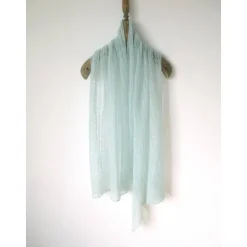 Brautstolen & -Boleros|Nica Weingartner Duftiger Brautschal aus Mohair in Aquamarinblau, Hochzeitsstola gestrickt, weiches Umschlagtuch