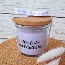 Clearance Duftkerze im Glas zum Muttertag ~ Dekokerze "Alles leibe zum Muttertag" ~ Kerze mit Deckel ~ Deko Geschenk Kerzen & Beleuchtung