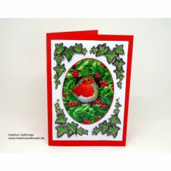 Clearance 3-D-Weihnachtskarte mit #Vogel im Efeu Weihnachtskarten