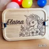 Discount Edelstahl Lunchbox Einhorn mit Bambus Deckel/Personalisiert/Büro/Kindergarten/Einschulung/ Brotdose mit Namen/Kita Kinder Einschulung