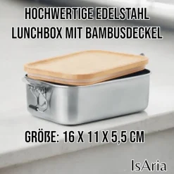 Discount Edelstahl Lunchbox Schulkind mit Bambus Deckel/Personalisiert/Geschenk Einschulung/ Brotdose mit Namen/Schulanfang Kinder Einschulung
