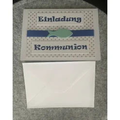 New Edle Einladungskarte Kommunion, Handarbeit mit Umschlag Einladungskarten