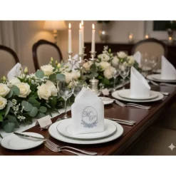 Hot Edle Stoffservietten mit Monogramm Servietten