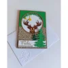 Edle Weihnachtskarte grün/braun mit Hirsch – Klappkarte mit Glitzer & geprägtem Kuvert Weihnachtskarten
