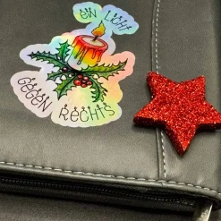 Clearance Ein Licht gegen Rechts Vinylsticker – holografischer Weihnachtsaufkleber | handgemacht Sticker & Aufkleber