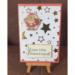 Clearance Einen lieben Weihnachtsgruß - Weihnachtskarte - Sterne - Weihnachtsmann Weihnachtskarten