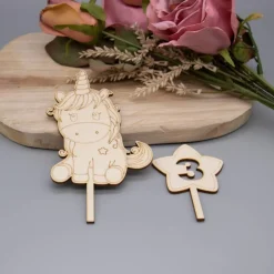 Einhorn Caketopper -  Kuchenschmuck für Kindergeburtstag Tortendekoration