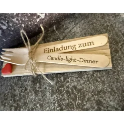 Gutscheine|DER KLEINE SERVICE Einladung zum Candle-light-Dinner, romantisches Abendessen, Einladung zu Valentinstag