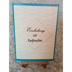 Einladung zur Konfirmation  - Fische - Beige/Blau Glückwunschkarten