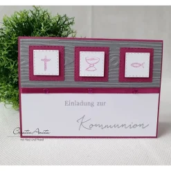 Discount Einladungskarte Einladung zur Kommunion, Konfirmation in Beere - Christlich Einladungskarten