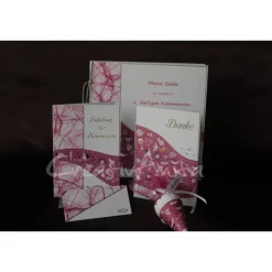 New Einladungskarte Kommunion Konfirmation WELLE PINK Einladungskarten