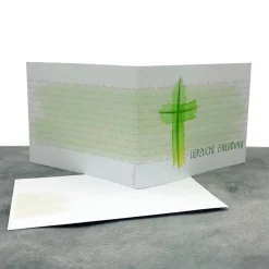 Clearance Einladungskarte Konfirmation, Kommunion & Firmung – Aquarell-Kreuz, personalisierbar Einladungskarten